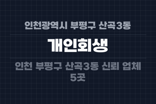 인천광역시 부평구 산곡3동 개인회생