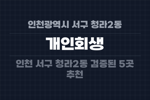 인천광역시 서구 청라2동 개인회생