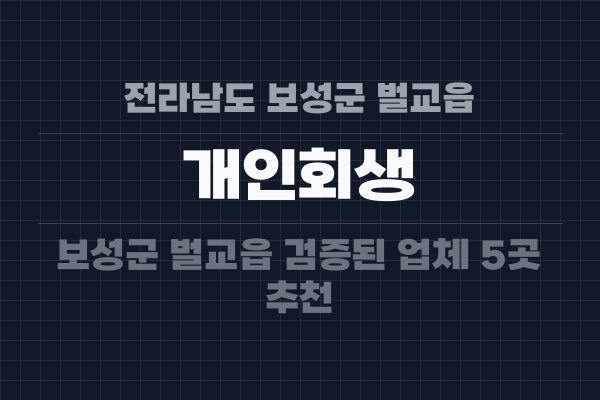 전라남도 보성군 벌교읍 개인회생
