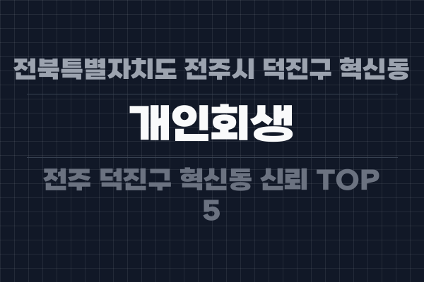 전북특별자치도 전주시 덕진구 혁신동 개인회생
