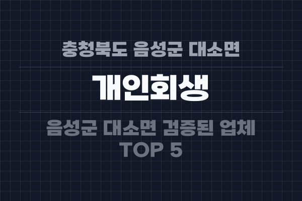 충청북도 음성군 대소면 개인회생