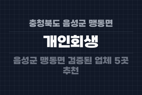 충청북도 음성군 맹동면 개인회생