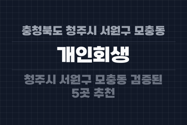 충청북도 청주시 서원구 모충동 개인회생