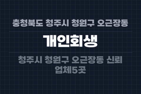 충청북도 청주시 청원구 오근장동 개인회생