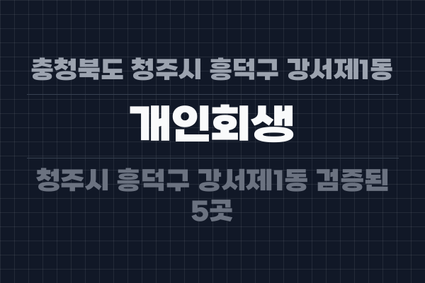 충청북도 청주시 흥덕구 강서제1동 개인회생