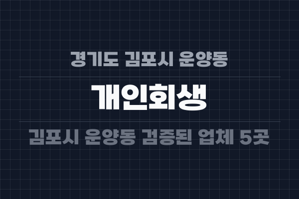 경기도 김포시 운양동 개인회생