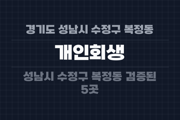 경기도 성남시 수정구 복정동 개인회생
