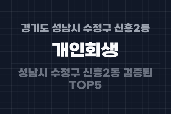 경기도 성남시 수정구 신흥2동 개인회생