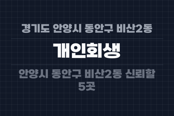 경기도 안양시 동안구 비산2동 개인회생