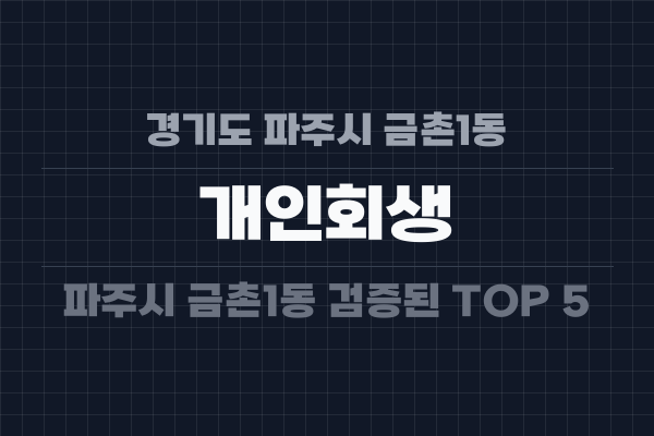 경기도 파주시 금촌1동 개인회생
