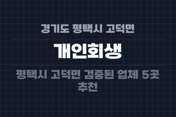 경기도 평택시 고덕면 개인회생