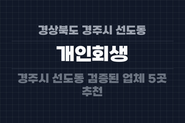 경상북도 경주시 선도동 개인회생