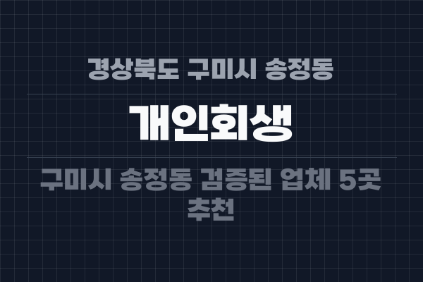 경상북도 구미시 송정동 개인회생