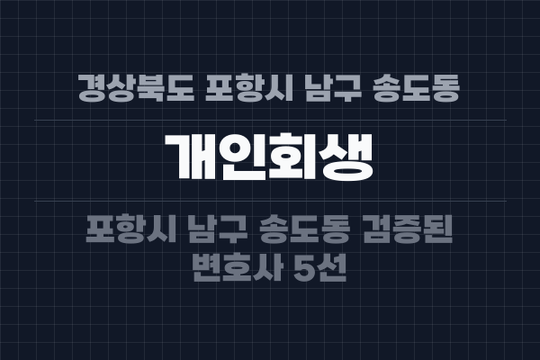 경상북도 포항시 남구 송도동 개인회생