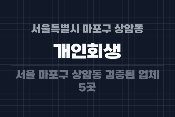 서울특별시 마포구 상암동 개인회생