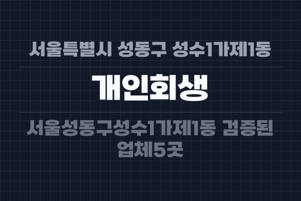 서울특별시 성동구 성수1가제1동 개인회생