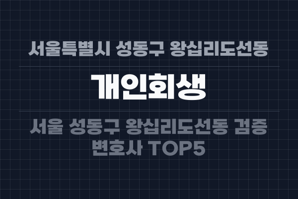 서울특별시 성동구 왕십리도선동 개인회생