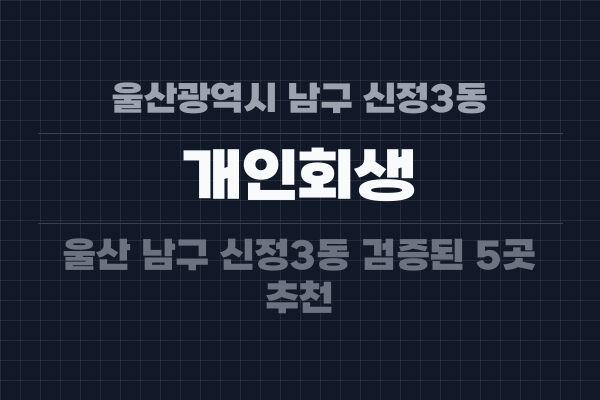 울산광역시 남구 신정3동 개인회생