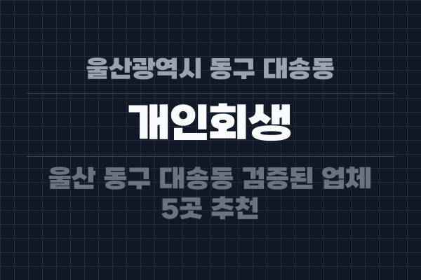 울산광역시 동구 대송동 개인회생