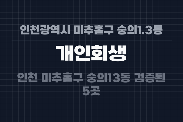 인천광역시 미추홀구 숭의1.3동 개인회생