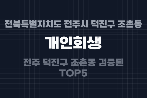 전북특별자치도 전주시 덕진구 조촌동 개인회생
