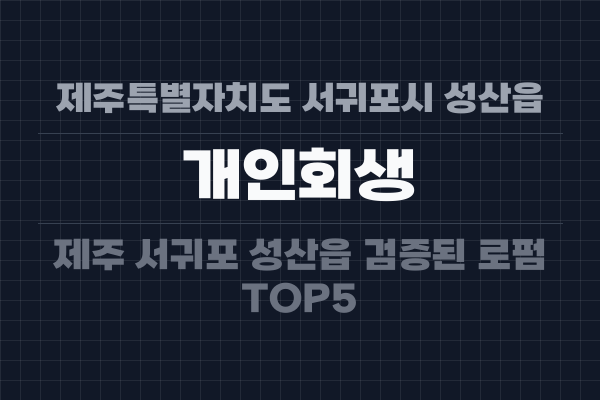 제주특별자치도 서귀포시 성산읍 개인회생