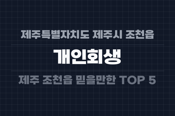 제주특별자치도 제주시 조천읍 개인회생
