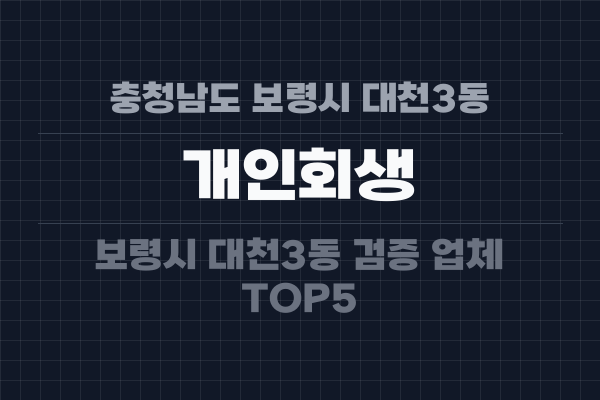 충청남도 보령시 대천3동 개인회생