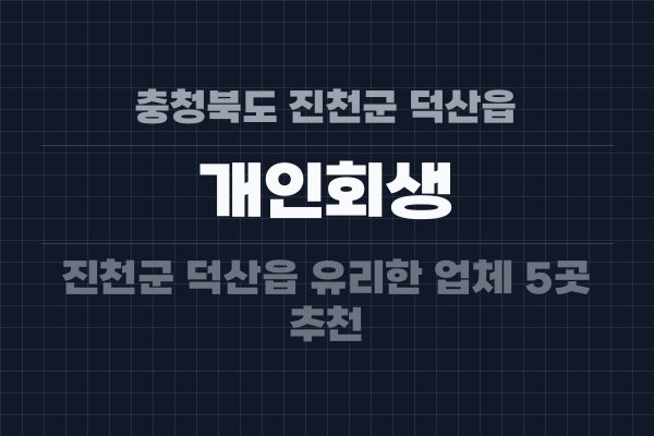 충청북도 진천군 덕산읍 개인회생